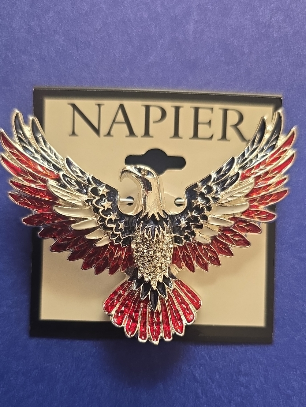 NAPIER BRAND WOMEN'S BEAUTIFUL AMERICAN EAGLE FASHION JEWELRY PIN BROOCH - Picture 5 of 13